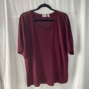 Burgundy with Gold Detailing Cato Top Sz 22/24W